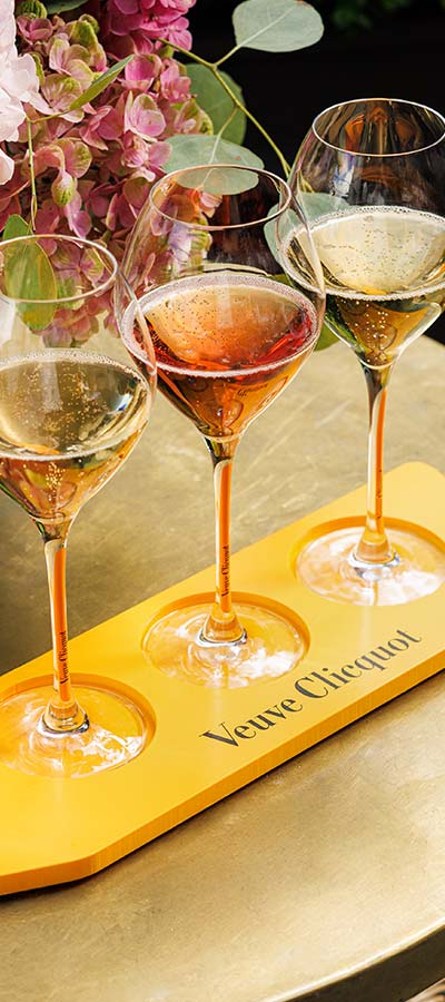 A flight of champagne at Cafe Du Parc