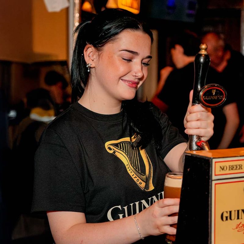 Pouring a pint of Guinness